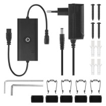 GoSmart Lampa stojąca LED ciepła biel / RGB IC, czarna, 175 cm, WiFi