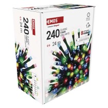 Lampki choinkowe Classic 240 LED 24m multikolor, ziel. przew., IP44, 8 programów, timer