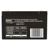 Bezúdržbový olovený akumulátor 6 V/12 Ah, faston 4,7 mm