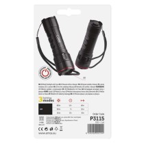 LED ručné kovové svietidlo, 500 lm, 4× AAA, fokus