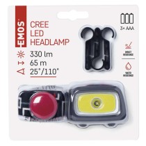 CREE LED + COB LED čelovka P3531, 330 lm, 65 m, 3× AAA