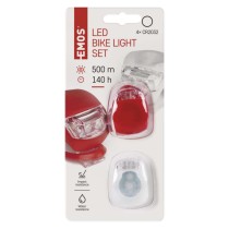 LED predné + zad. sviet. na bicykel P3921 na 2× CR2032,10 lm