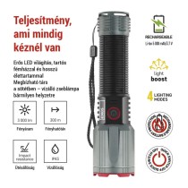 EMOS LED tölthető fém zseblámpa 3000 lm, 5000 mAh