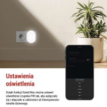 GoSmart Czujnik PIR (czujnik ruchu) z lampką nocną, WiFi