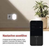 GoSmart PIR senzor (senzor gibanja) z nočno lučjo, WiFi