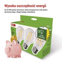 Żarówka LED Filament A60 A CLASS/ E27 / 3,8 W (60 W) / 806 lm / neutralna biel