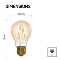 LED žárovka Vintage A60 / E27 / 4,3 W (35 W) / 400 lm / teplá bílá