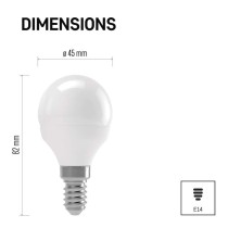 LED žárovka Classic Mini Globe / E14 / 4,1 W (32 W) / 350 lm / neutrální bílá