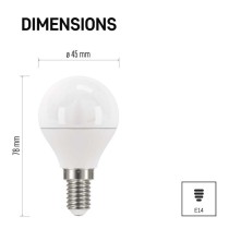 LED izzó Classic Mini Globe / E14 / 5 W (40 W) / 470 lm / természetes fehér