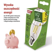Żarówka LED Filament świeczka  A CLASS/ E14 / 3,8 W (60 W) / 806 lm / neutralna biel