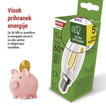 LED žarnica Filament Candle A CLASS/ E14 / 3,8 W (60 W) / 806 lm / nevtralno bela
