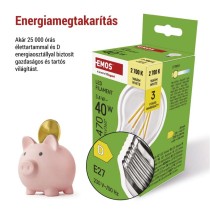 LED izzó Filament A60 / E27 / 3,4 W (40 W) / 470 lm / Meleg fehér
