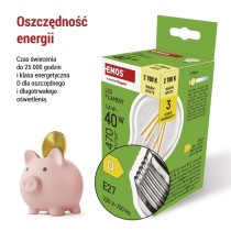 Żarówka LED Filament A60 / E27 / 3,4 W (40 W) / 470 lm / 470 lm / ciepła biel