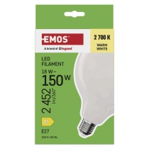 LED izzó Filament G125 / E27 / 18 W (150 W) / 2452 lm / Meleg fehér