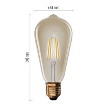 LED izzó Vintage ST64 / E27 / 4,5 W (40 W) / 420 lm / Meleg fehér