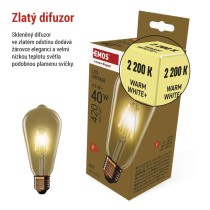 LED žárovka Vintage ST64 / E27 / 4,5 W (40 W) / 420 lm / teplá bílá