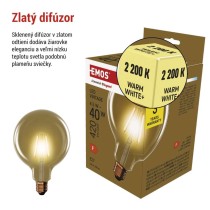 LED žiarovka Vintage G125 / E27 / 4,5 W (40 W) / 420 lm / Teplá biela