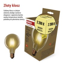 Żarówka LED Vintage G95 / E27 / 4,5 W (40 W) / 420 lm / 420 lm / Ciepła biel