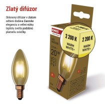 LED žiarovka Vintage sviečka / E14 / 2,5 W (20 W) / 225 lm / Teplá biela