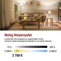 LED izzó Filament A60 / E27 / 7,5 W (75 W) / 1 055 lm / meleg fehér / dimmelhető