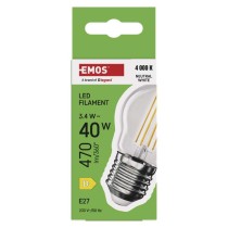 LED izzó Filament Mini Globe / E27 / 3,4 W (40 W) / 470 lm / Természetes fehér