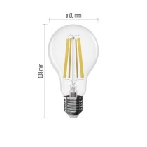 LED izzó Filament A60 / E27 / 11 W (100 W) / 1 521 lm / Természetes fehér / dimmelhető