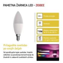 LED žarnica GoSmart Candle / E14 / 4,8 W (40 W) / 470 lm / RGB / zatemnilna / Zigbee
