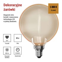 Żarówka LED DECO G130OA / E27 / 4 W (22 W) / 220 lm / flame