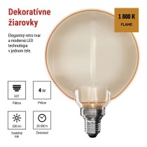 LED žiarovka DECO G130OA / E27 / 4 W (22 W) / 220 lm / flame