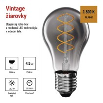 LED žiarovka DECO SMOKED A60 / E27 / 4,5 W (19 W) / 180 lm / flame