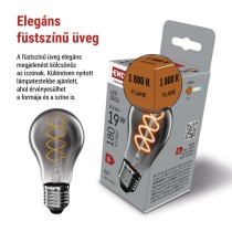 LED izzó DECO SMOKED A60 / E27 / 4,5 W (19 W) / 180 lm / flame