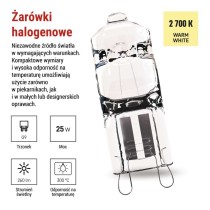 Żarówka halogenowa JC 25W G9 ciepła biel