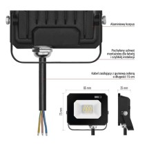 Naświetlacz LED SIMPO 10 W, czarny, neutralna biel