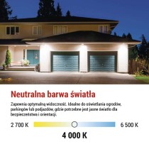 Naświetlacz LED SIMPO 10 W, biały, neutralna biel