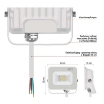 Naświetlacz LED SIMPO 10 W, biały, neutralna biel