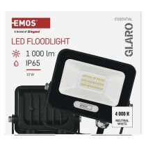 LED reflektor GLARO 10W, fekete, IP65, 1000 lm, természetes fehér