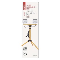 LED reflektor HOBBY SLIM 2x 20,5W + trojnožka, černý/žlutý, neutrální bílá