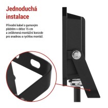 LED reflektor SIMPO 20 W, černý, neutrální bílá