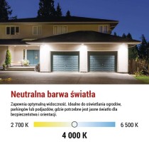 Naświetlacz LED SIMPO 20W, biały, neutralna biel