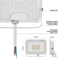 LED reflektor SIMPO 20W, bílý, IP65, 2000 lm, neutrální bílá