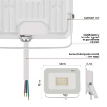 LED reflektor SIMPO 20W, fehér, IP65, 2000 lm, természetes fehér