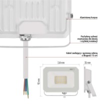 Naświetlacz LED SIMPO 20W, biały, neutralna biel