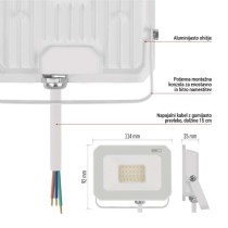 LED reflektor SIMPO 20W, bel, IP65, 2000 lm, nevtralna bela