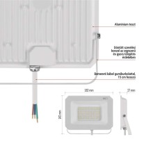 LED reflektor SIMPO 50W, fehér, IP65, 5000 lm, természetes fehér
