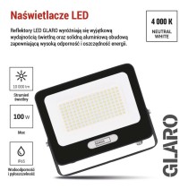 Naświetlacz LED GLARO 100W, czarny, IP65, 10000 lm, neutralna biel