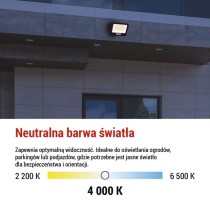 Naświetlacz LED GLARO 100W, czarny, IP65, 10000 lm, neutralna biel