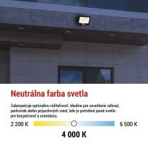 LED reflektor GLARO 100W, čierny, IP65, 10000 lm, neutrálna biela