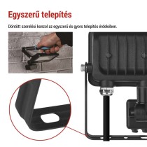 LED reflektor GLARO PIR 10 W, fekete, IP54, 1000 lm, természetes fehér