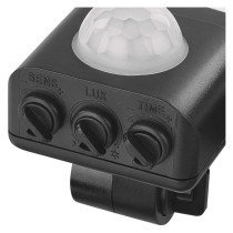 LED reflektor GLARO s pohybovým čidlom, 10 W, čierny, IP54, 1000 lm, neutrálna biela