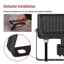 LED reflektor GLARO PIR 20 W, fekete, IP54, 2000 lm, természetes fehér